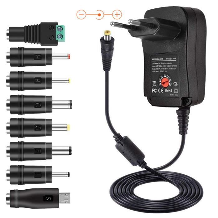 30-w-universalnetzteil 3v/4,5v/5v/6v/7,5v/9v/12v Multi-spannungs-ladegerät-konverter - Eu