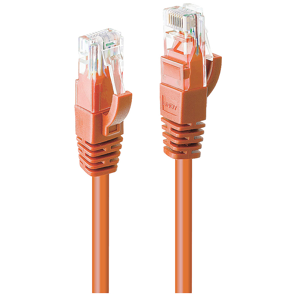 Unbekannt - Lindy 48111 Rj45 Netzwerkkabel, Patchkabel Cat 6 U/utp 7.50 M Orange 1 St.