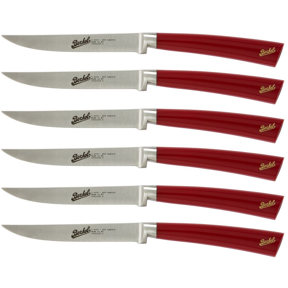 Eleganz -set 6 Rote Stahlmesser - Berkel