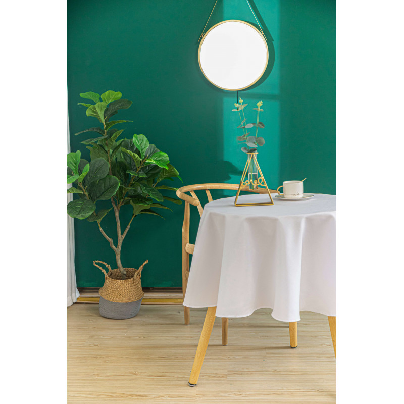 Tischdecke Anti-flecken Rund Weiß - Blanc