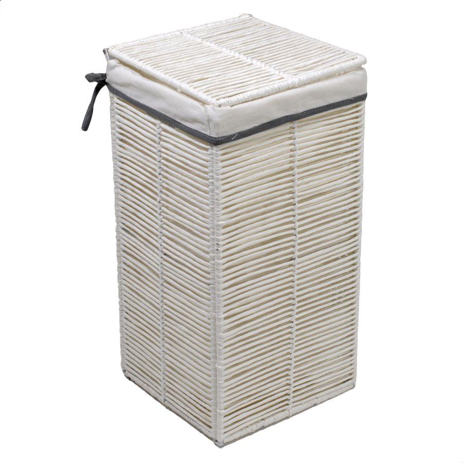 Vacchetti - Papier Hilary Weißer Quadratischer Faltbarer Abfallbehälter Cm31x31h60