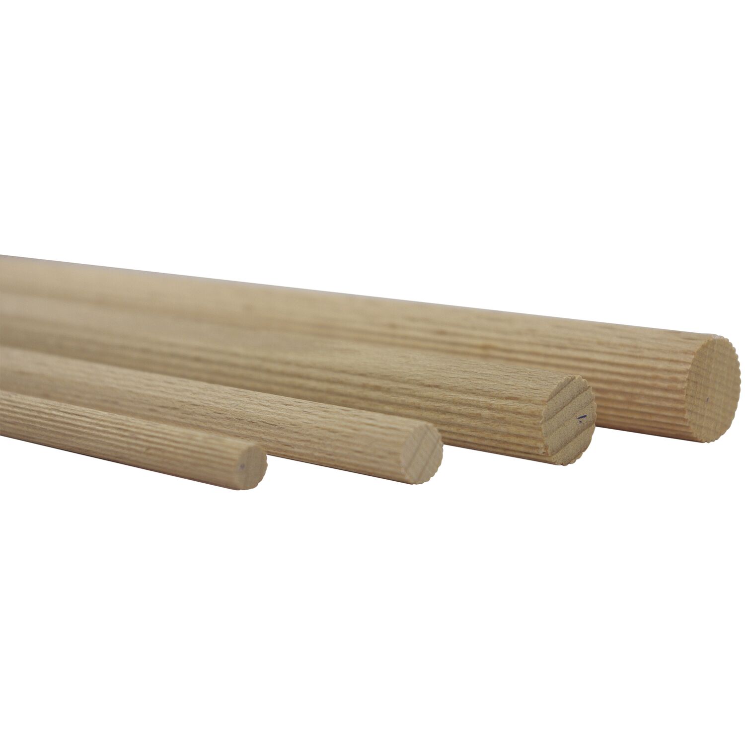 Vasalat Holzstäbe Zum Basteln Set - Holzstab 100cm X 8mm Ideal Für Diy-projekte, Rundstab Buche Unlackiert, Gerillt - 12 Stück