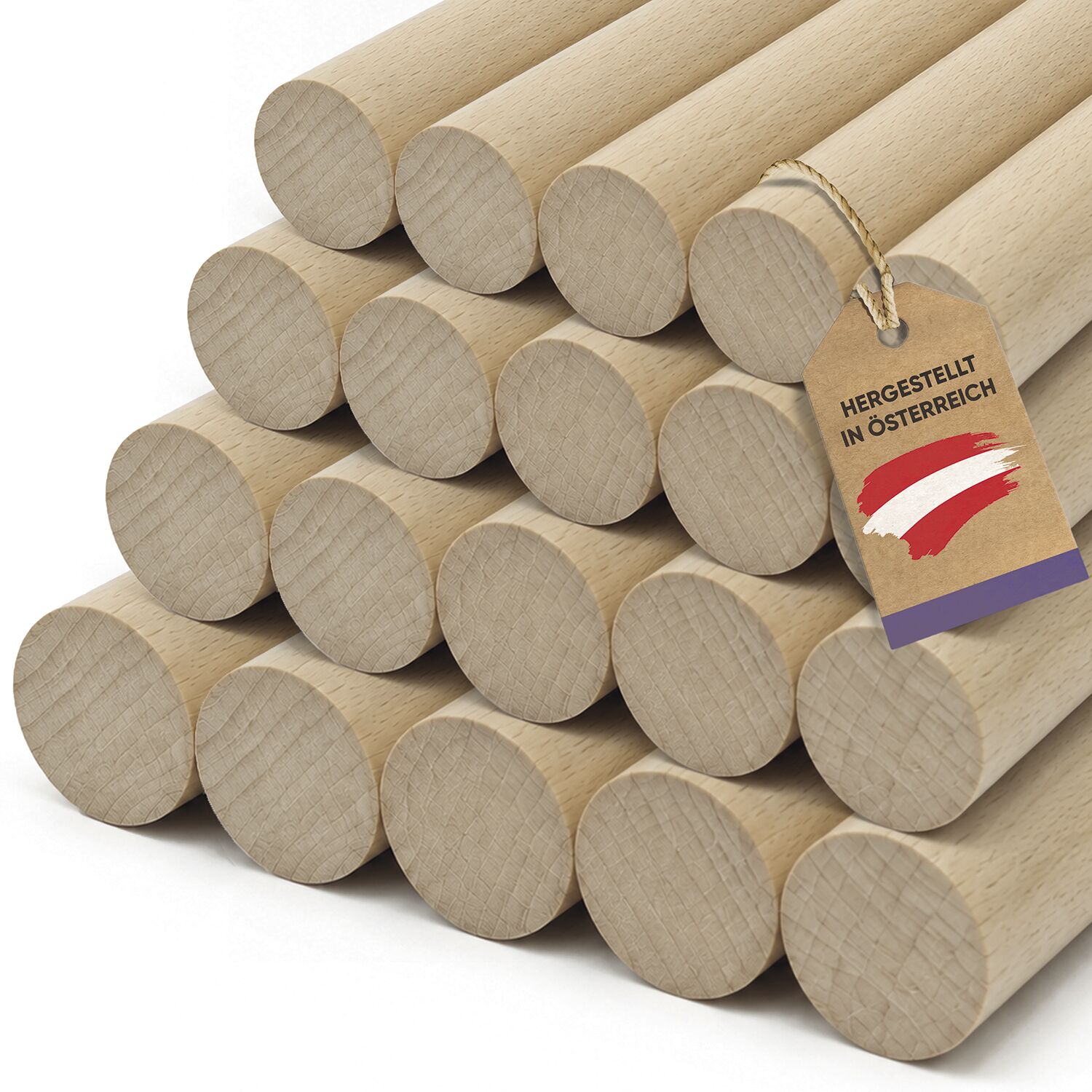 Vasalat Holzstäbe Zum Basteln Set - Holzstab 100cm X 3/4/5/6mm Ideal Für Diy-projekte, Rundstab Buche Unlackiert, Glatt - 20 Stück