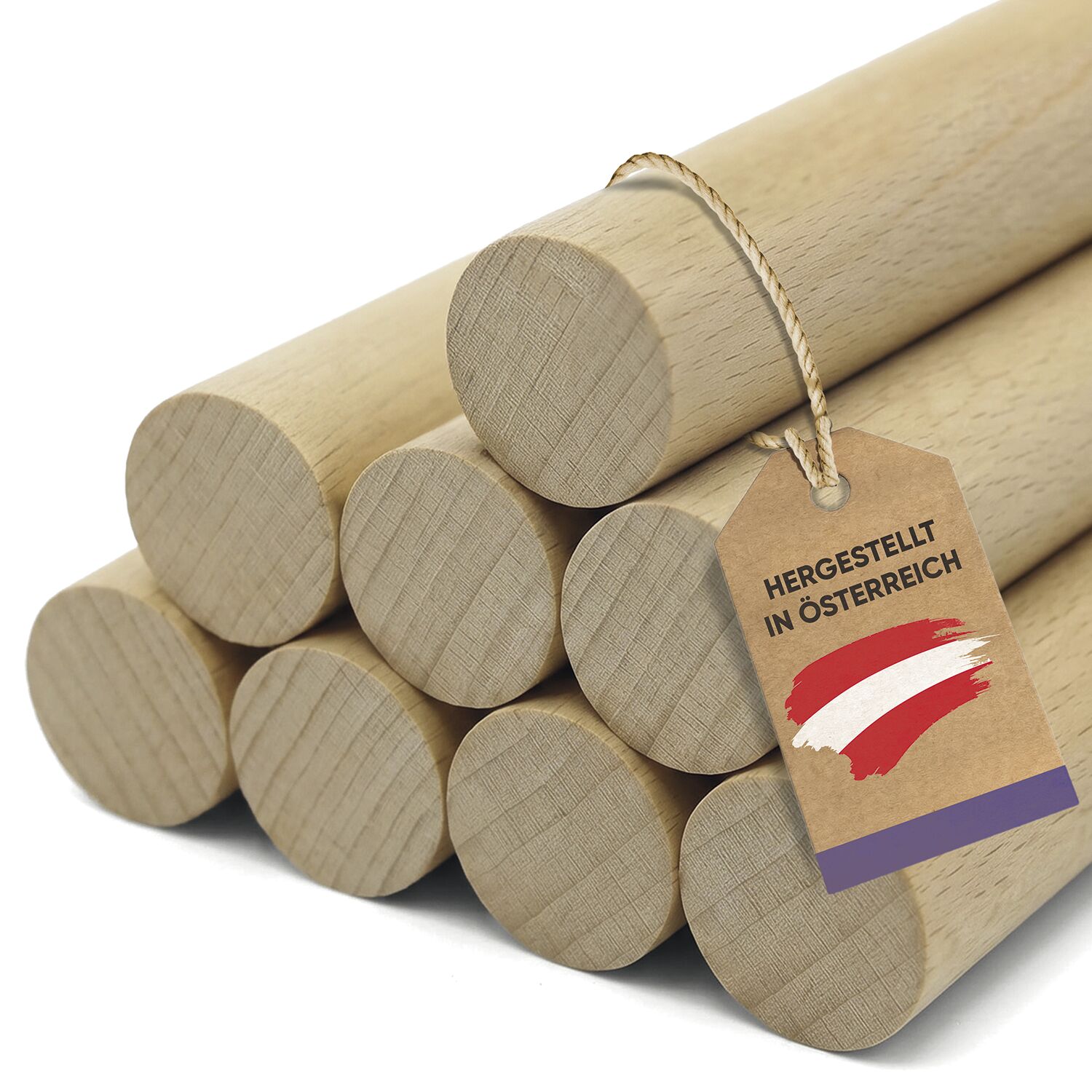 Vasalat Holzstäbe Zum Basteln Set - Holzstab 100cm X 16mm Ideal Für Diy-projekte, Rundstab Buche Unlackiert, Glatt - 8 Stück