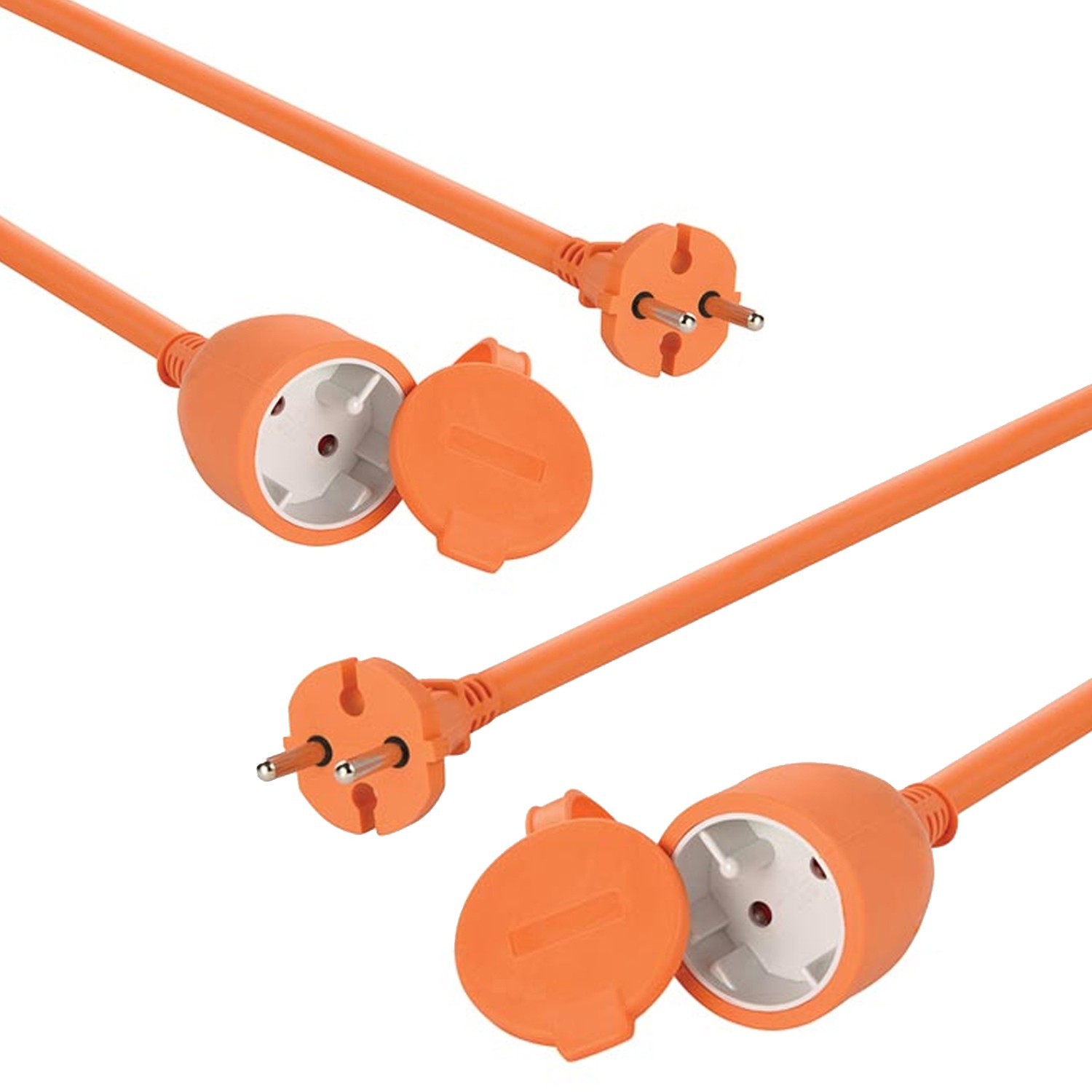 Lot De 2 Rallonges 25 M - 2g1.5 - Câble: H05vv-f 2x1.5 Mm² - Puissance Max.: 3500 W