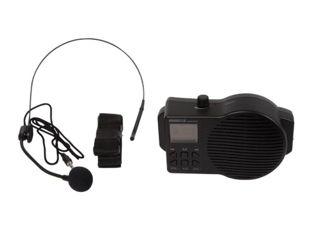 Hq-power Tragbarer Sprachverstärker Mit Headset Und Tragband Mit Usb-sd Und Fm-radio, 5 W, Schwarz