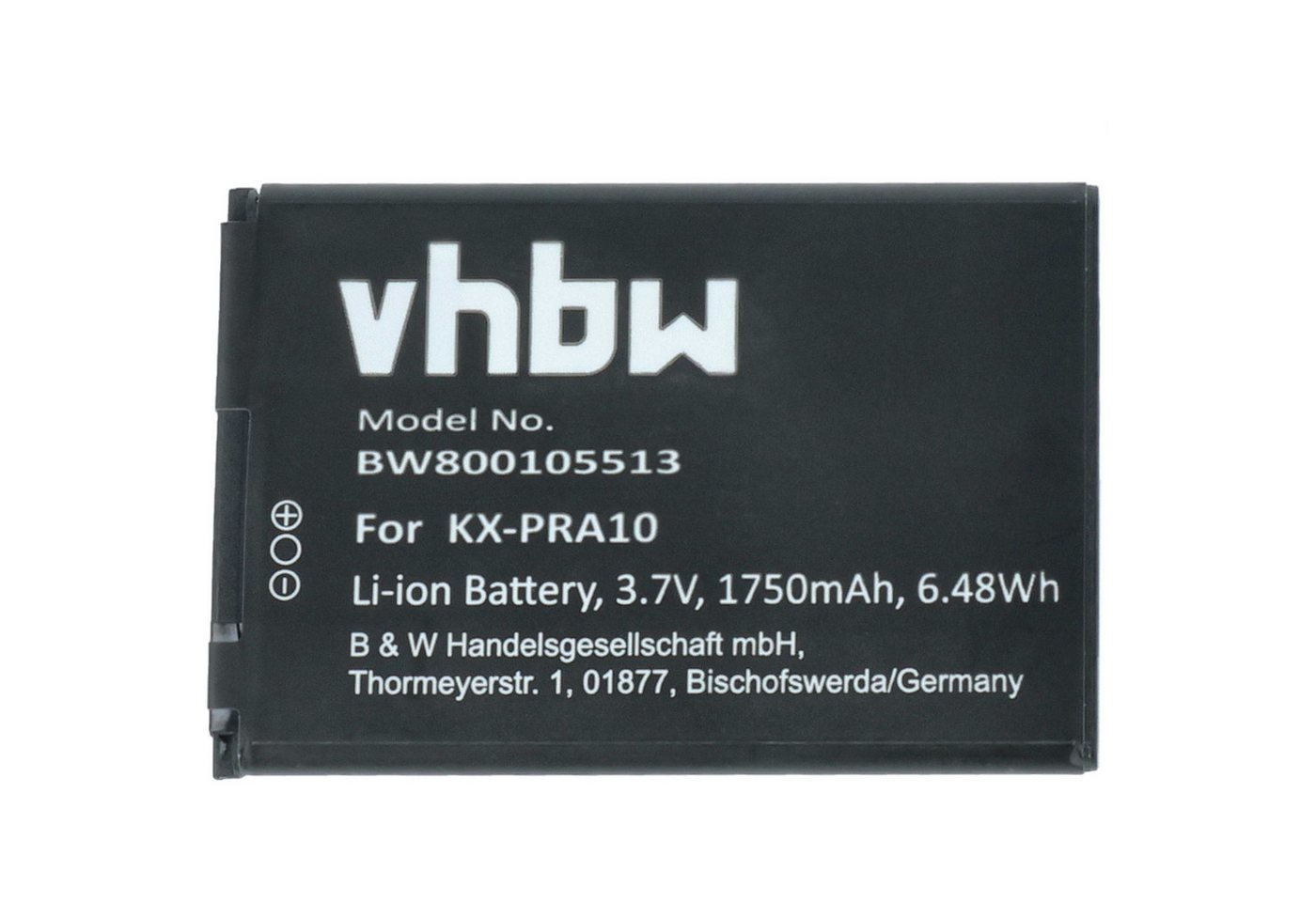 Vhbw Akku Ersatz Für Panasonic Kx-pra10 Kx-pra10ex Für Schnurlos Festnetz Telefon (1750mah, 3,7v, Li-ion)