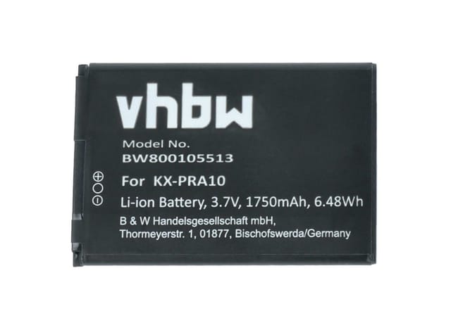 Vhbw Akku Ersatz Für Panasonic Kx-pra10 Kx-pra10ex Für Schnurlos Festnetz Telefon (1750mah, 3,7v, Li-ion)