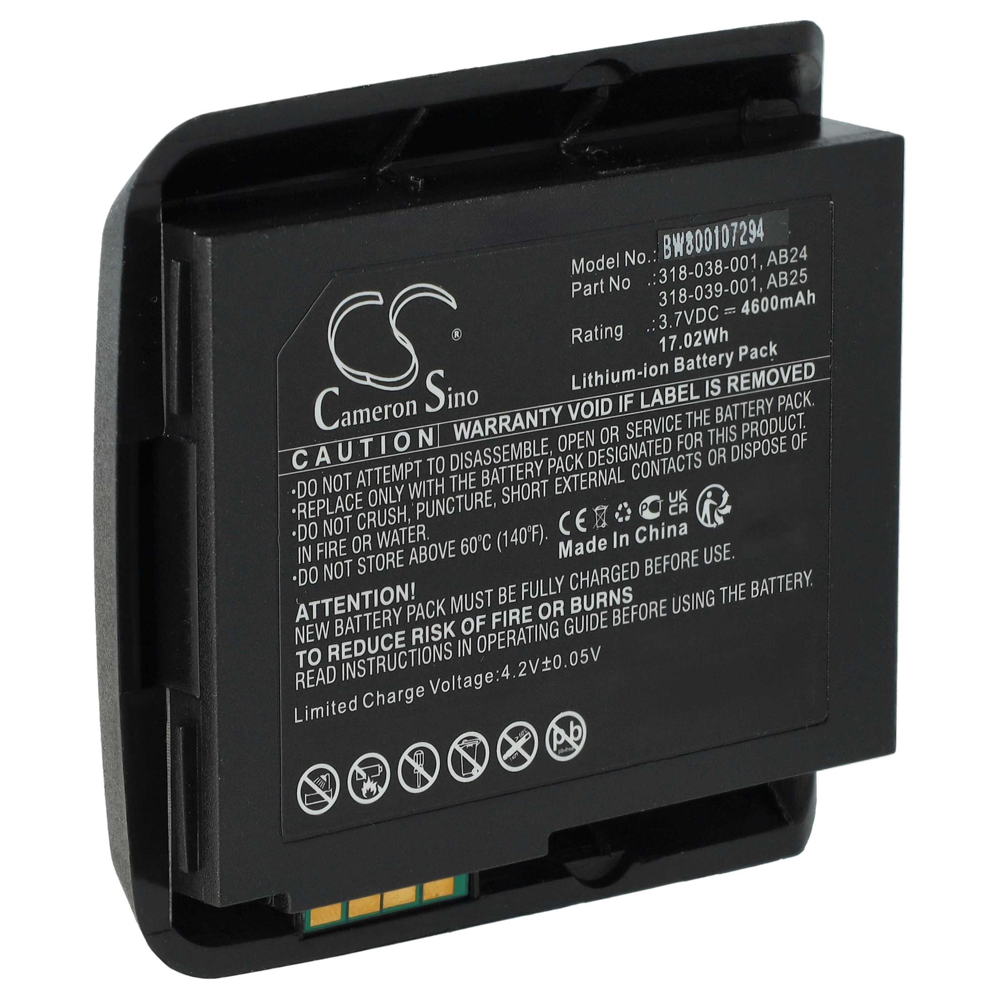 Akku Ersatz Für Intermec 318-052-001, 318-052-011, Ab24, Ab25 Für Barcodescanner Pos (4600mah, 3,7v, Li-ion) - Vhbw