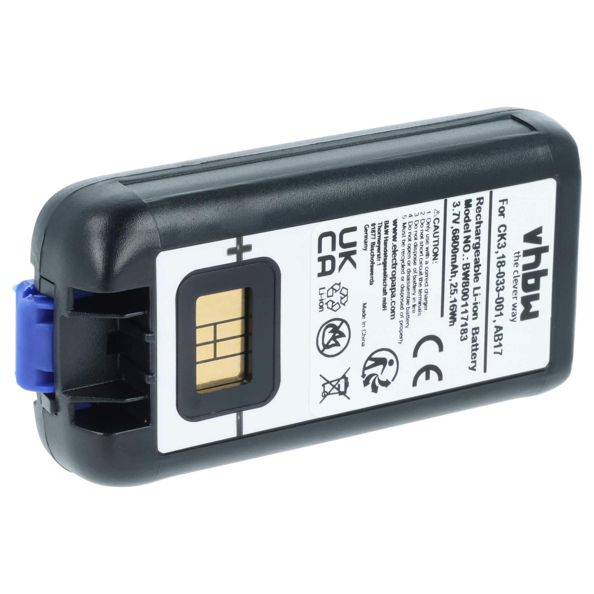 Vhbw - Akku Ersatz Für Intermec Ab18 Für Barcodescanner Pos (6800mah, 3,7v, Li-ion)