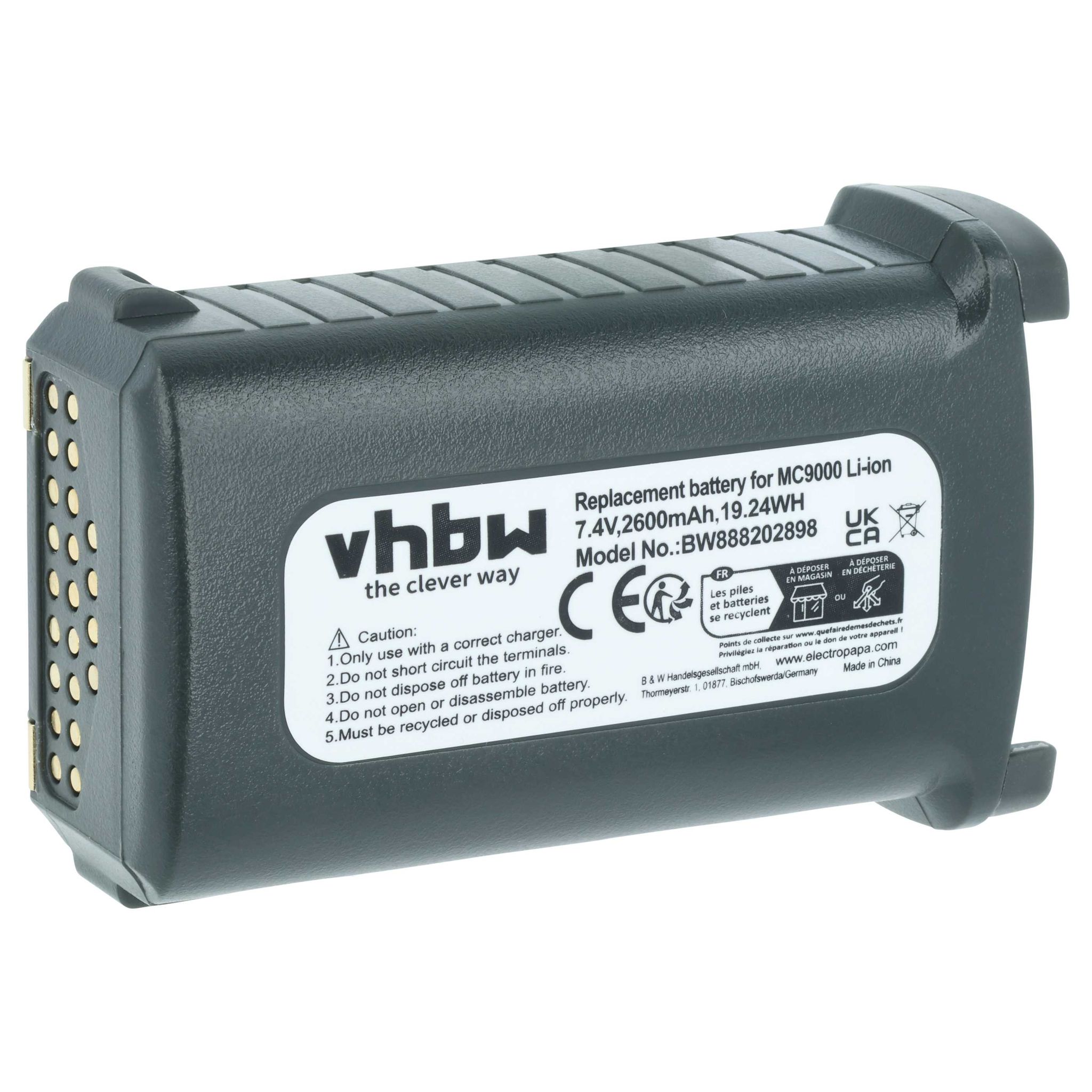 Vhbw Akku Kompatibel Mit Symbol Mc9097-g Mc9097-k, Mc9190, Mc9190-g, Mc9190-k, Mc920 Handheld Computer Scanner (2600mah, 7,4v, Li-ion)