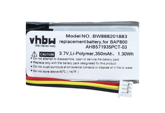Vhbw - Akku Ersatz Für Sennheiser Ahb571935pct-03, 586477, 573695 Für Stereoverstärker, Hifi-verstärker (350 Mah, 3,7 V, Li-polymer)