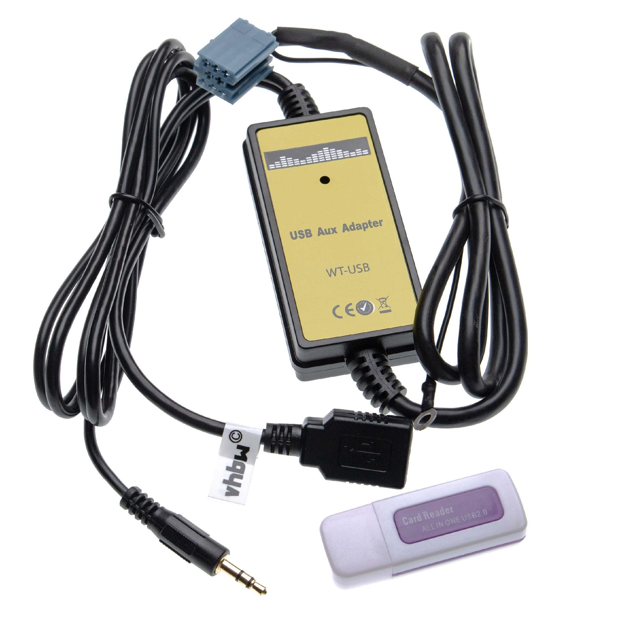 Aux Usb Audio Adapter Kabel Kfz Radio Kompatibel Mit Seat Vario (1999 - 2005) Auto, Autoradio - Vhbw