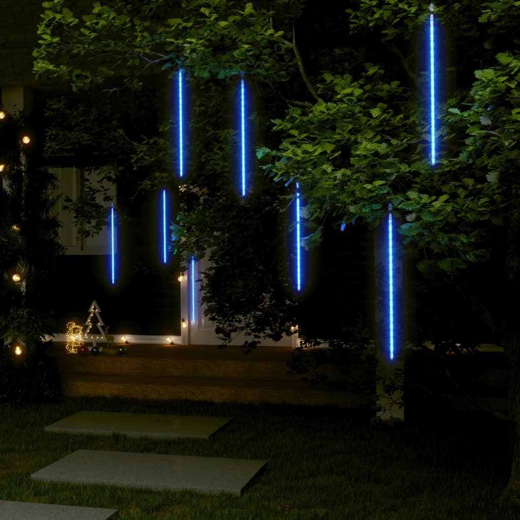 8 Stk. Meteorlichter 50 Cm 288 Leds Innen- Außenbereich Blau Vidaxl