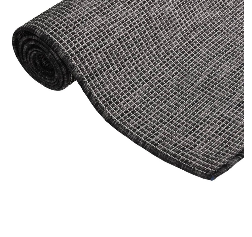 Vidaxl Outdoor Flatweave Rug 100x200 Cm Grey Bild 4
