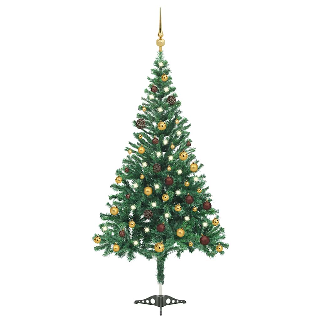 Künstlicher Weihnachtsbaum Beleuchtung Kugeln 210cm 910 Zweige Vidaxl