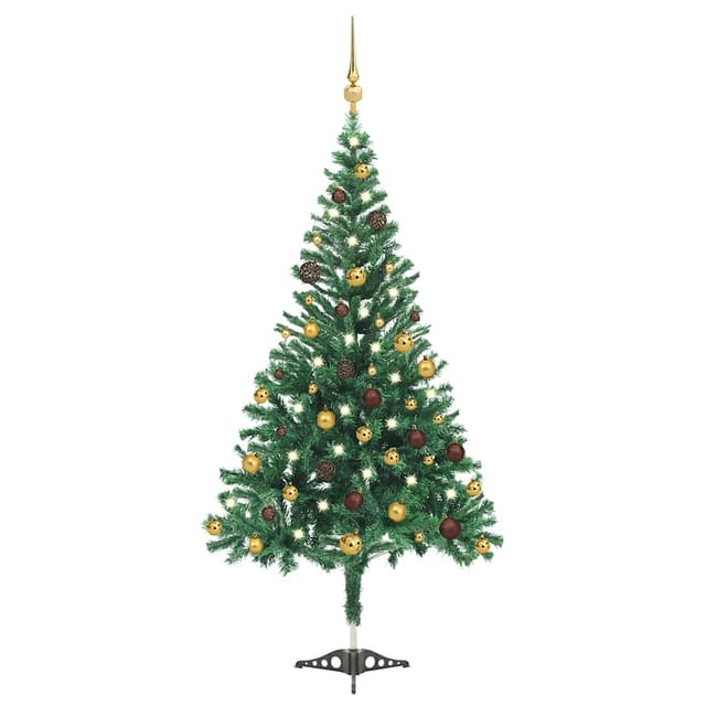 Künstlicher Weihnachtsbaum Beleuchtung Kugeln 210cm 910 Zweige Vidaxl