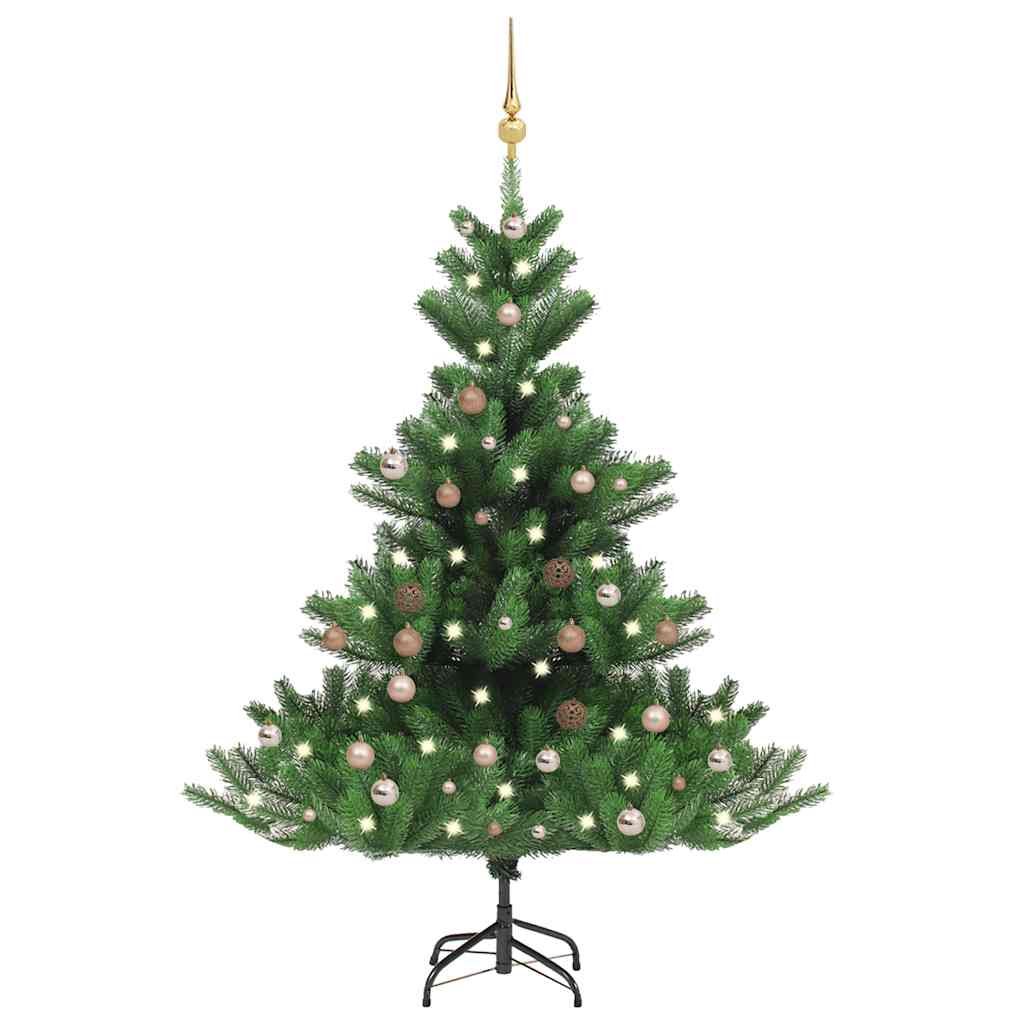 Künstlicher Weihnachtsbaum Nordmann Led & Kugeln Grün 150 Cm Vidaxl