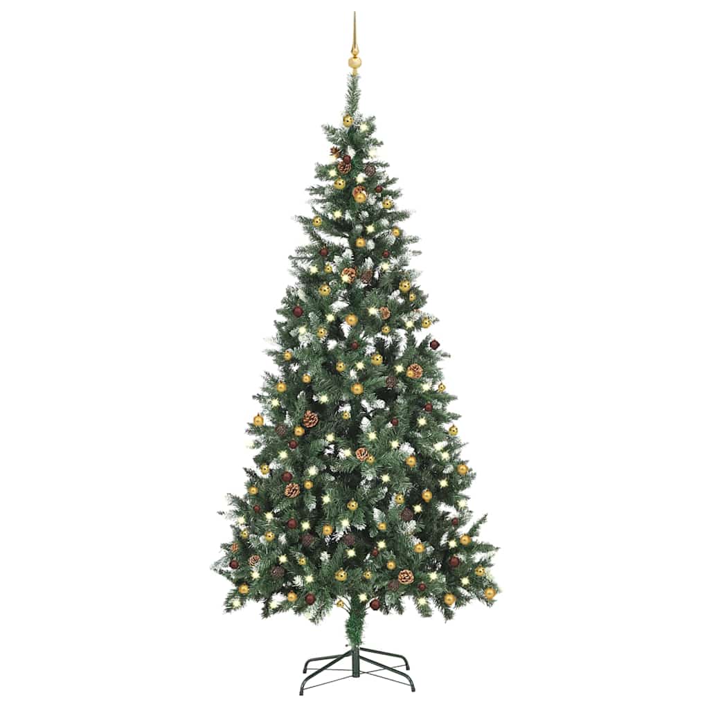 Künstlicher Weihnachtsbaum Mit Beleuchtung & Kugeln 210 Cm Vidaxl