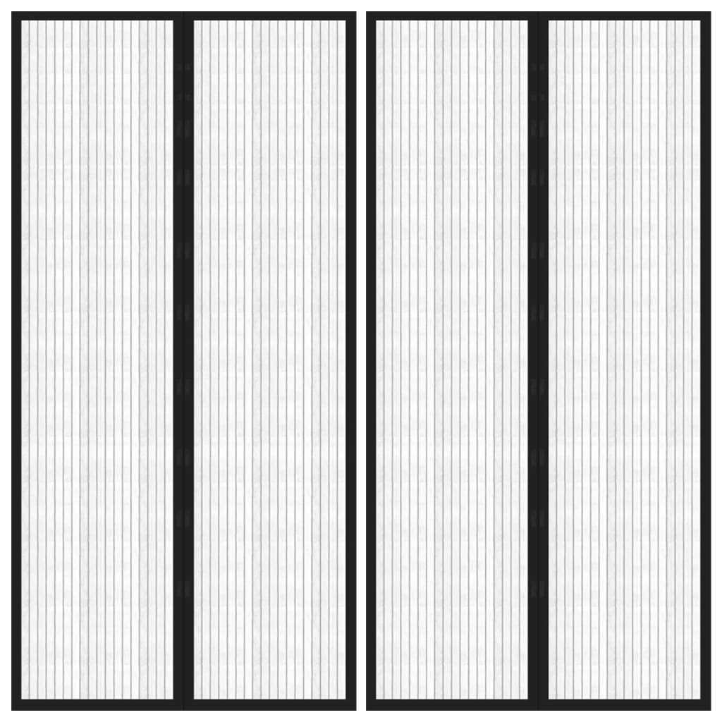 Vidaxl - Fliegengitter-türvorhänge 2 Stk. Magnet Schwarz 220x100 Cm