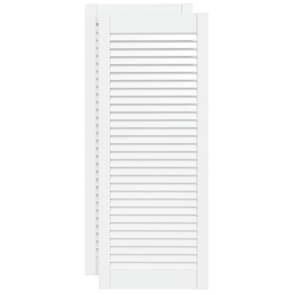 Schranktüren Lamellen-design 2 Stk Weiß 99,3x39,4 Cm Massivholz - Vidaxl