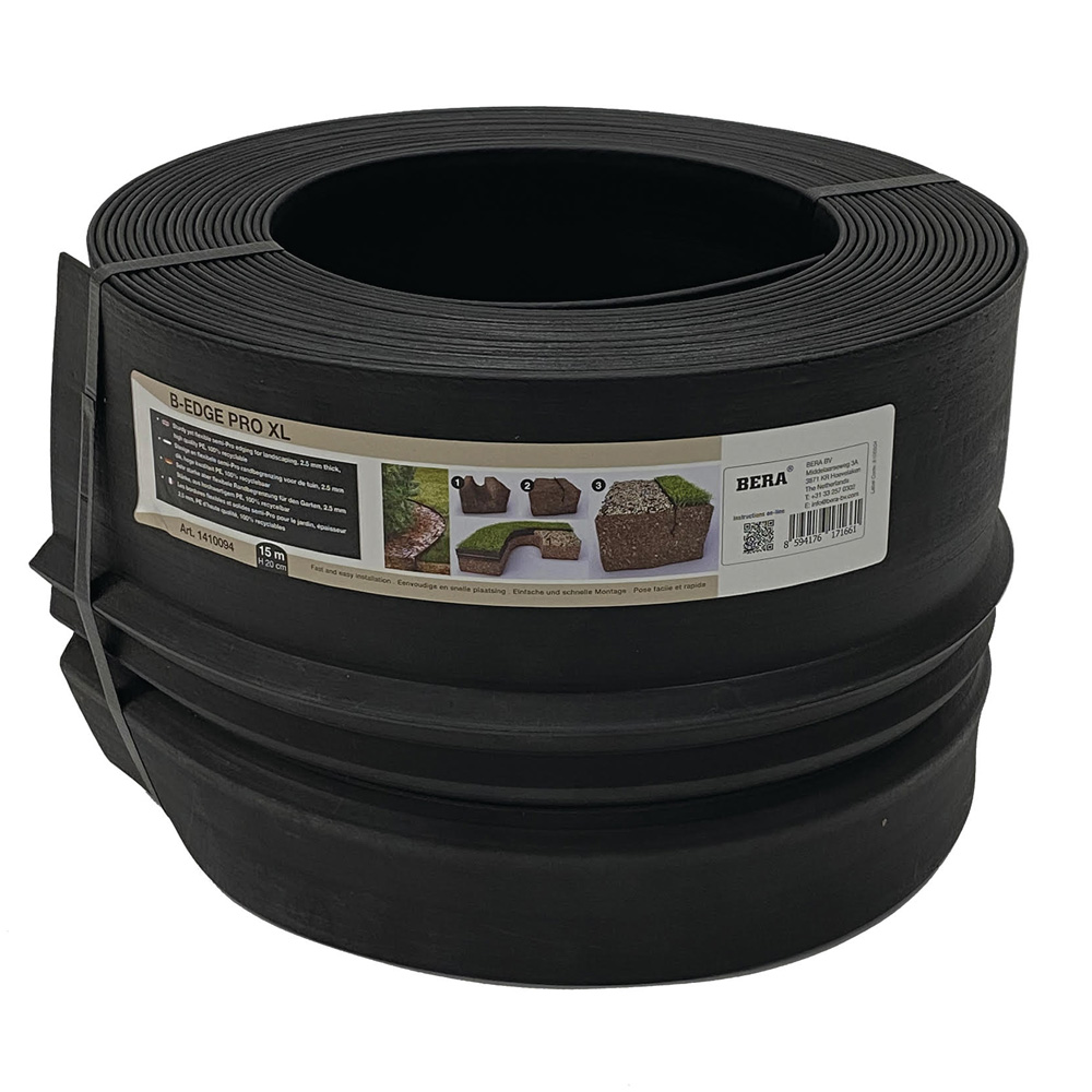 Rasenkantenbegrenzung - Abschlussband - B-edge Pro Xl 15m - Schwarz