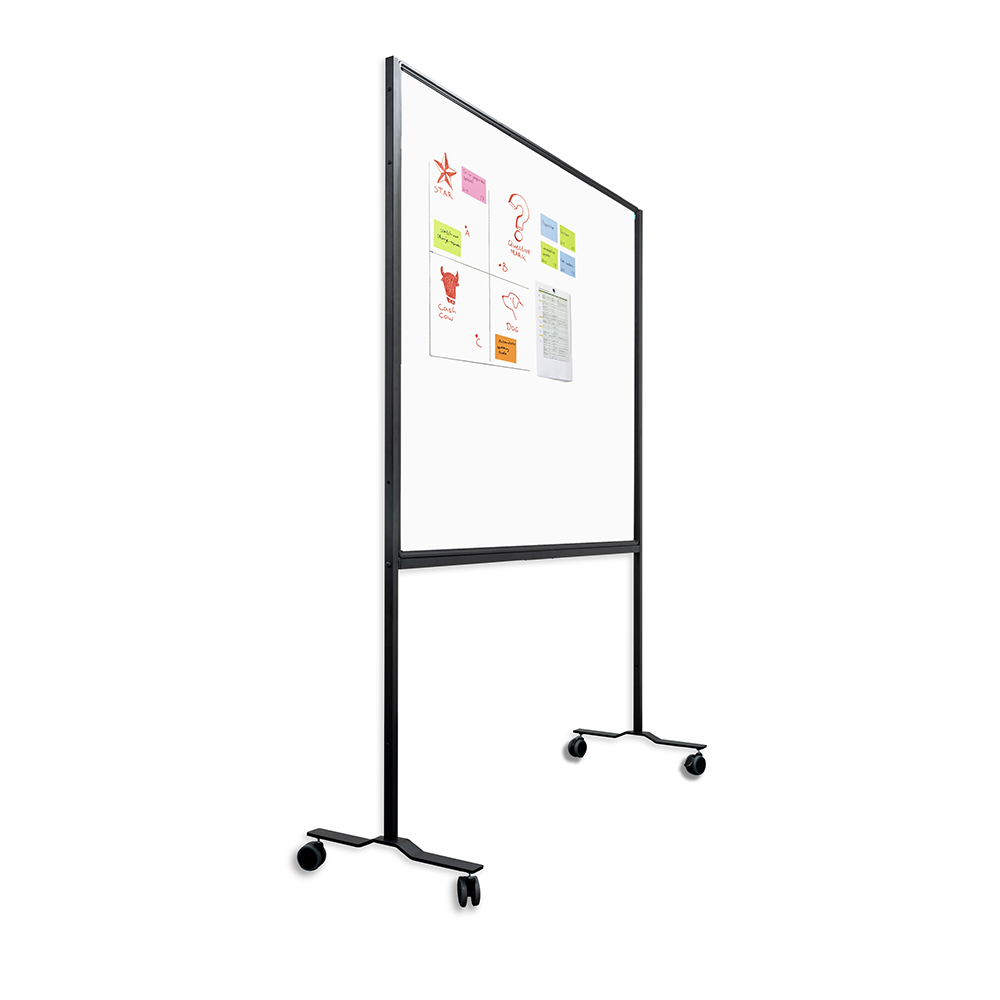 Mobiles Whiteboard/trennwand - Emaille - 120x150 Cm