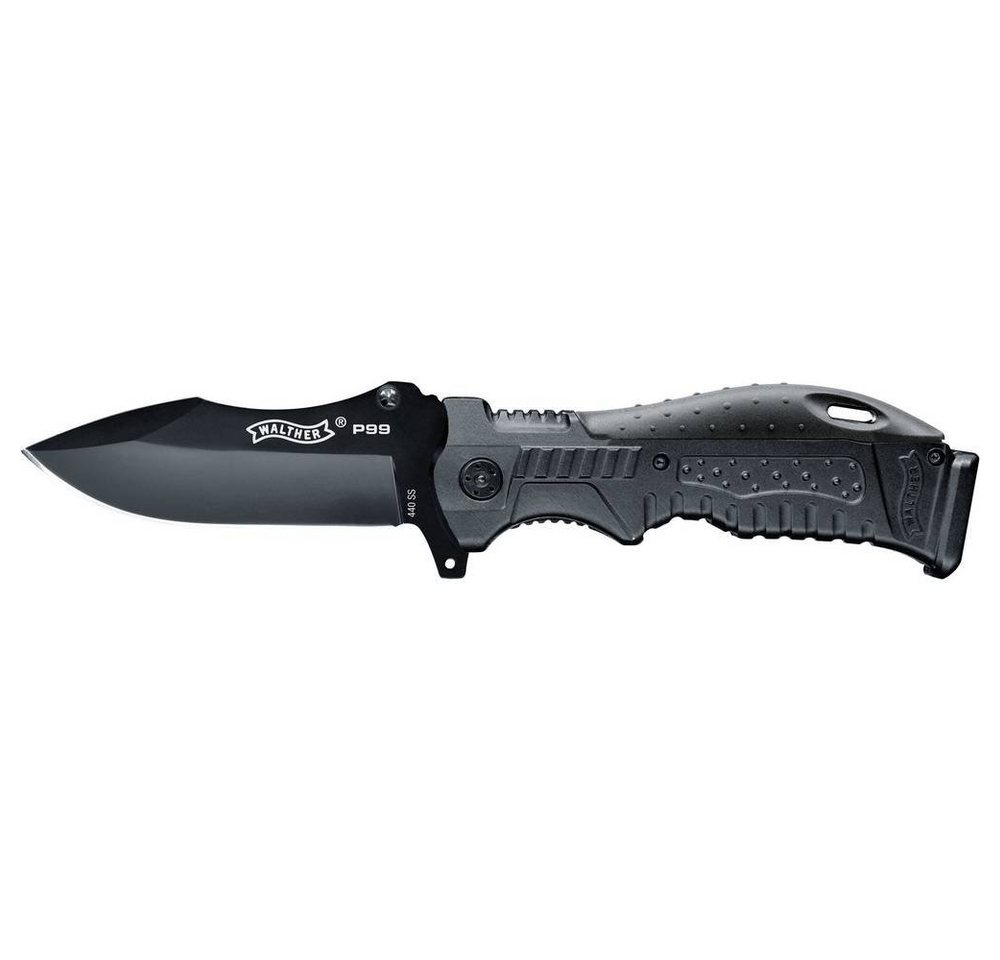 Walther - P99 Knife 5.0749 Outdoormesser Mit Holster, Mit Griffrücken-einsätze Schwarz Bild 2