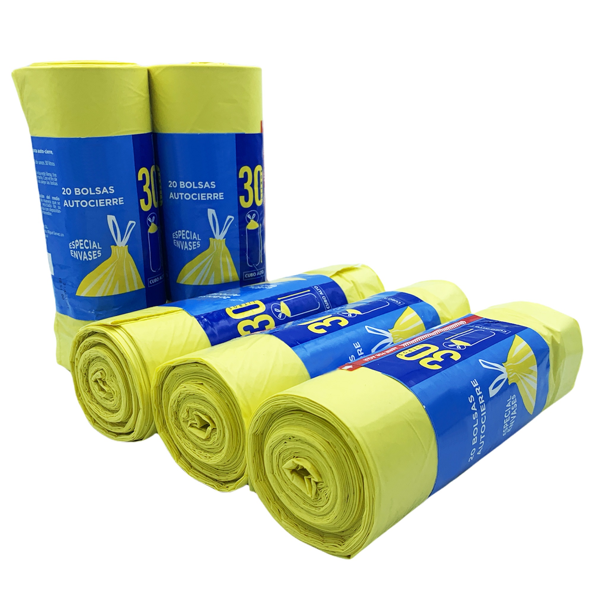 100 Selbstschließende Müllsäcke Mit Einem Fassungsvermögen Von Je 30 L, Speziell Für Hohe Mülltonnen.