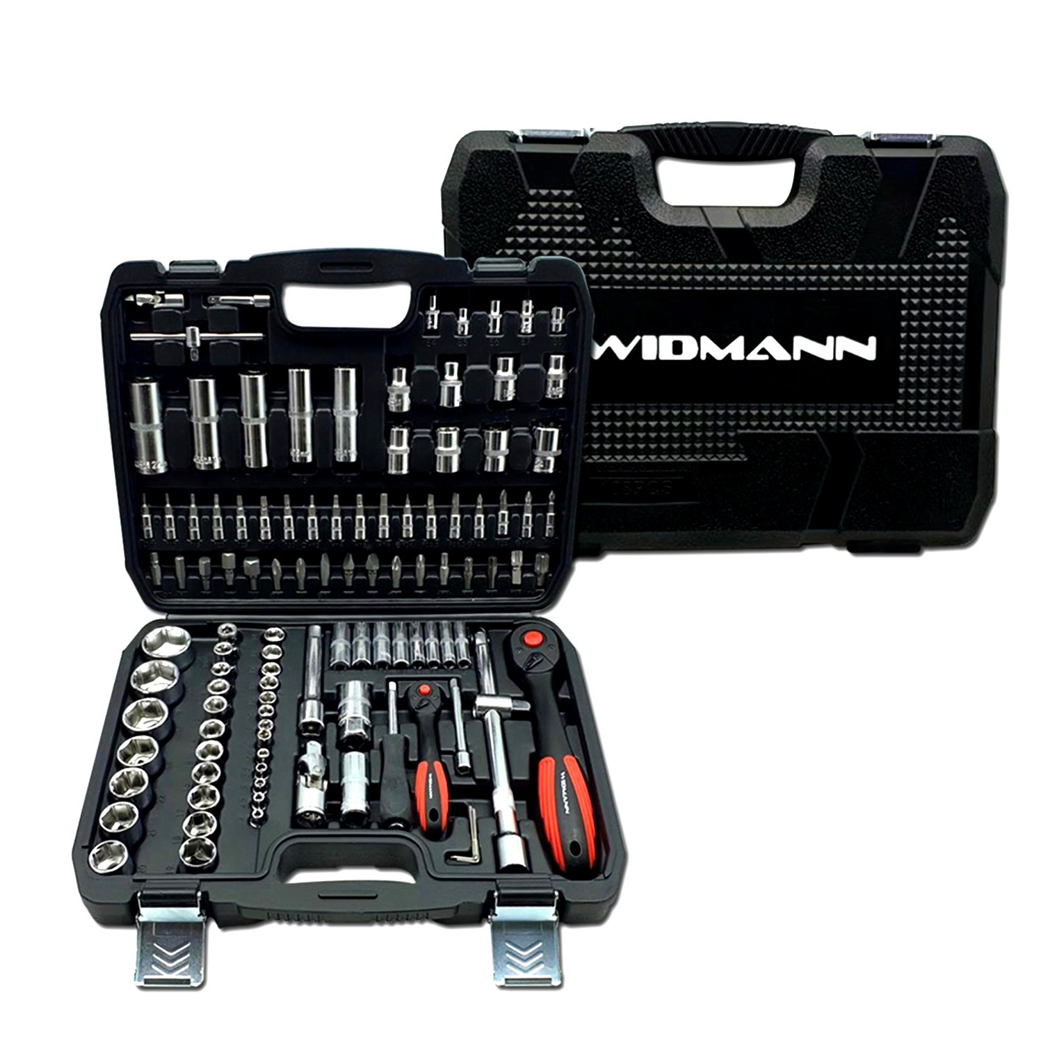 Coffret De Douilles Widmann 108ss Socket Professionnelles 108 Pièces - 1/4 "et 1/2", Cliquet À 72 Dents, Chrome-vanadium