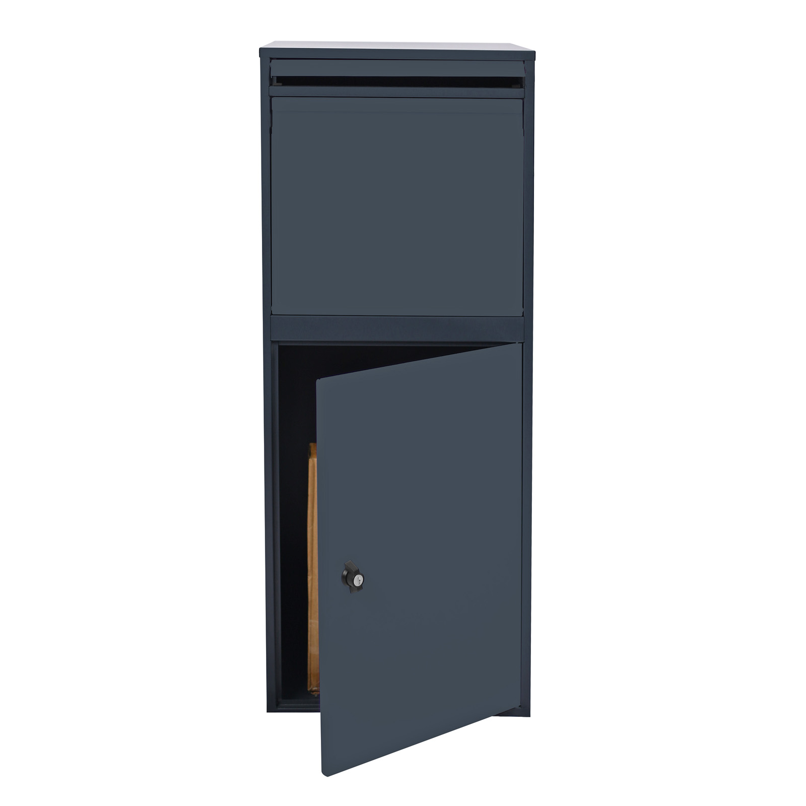 Wiltec - Paketkasten Grau 410 X 380 X 1020 Mm, Paketbox Zuhause, Private Paketannahme Passend Für Pakete Und Päckchen, Standbriefkasten Stahl