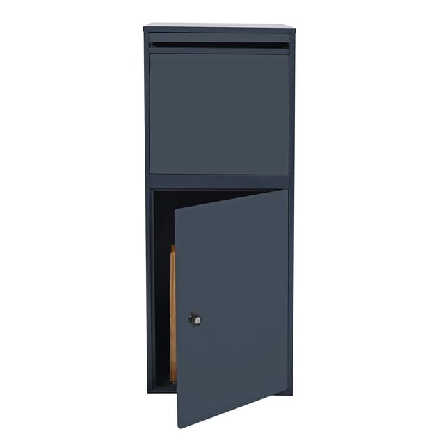 Wiltec - Paketkasten Grau 410 X 380 X 1020 Mm, Paketbox Zuhause, Private Paketannahme Passend Für Pakete Und Päckchen, Standbriefkasten Stahl