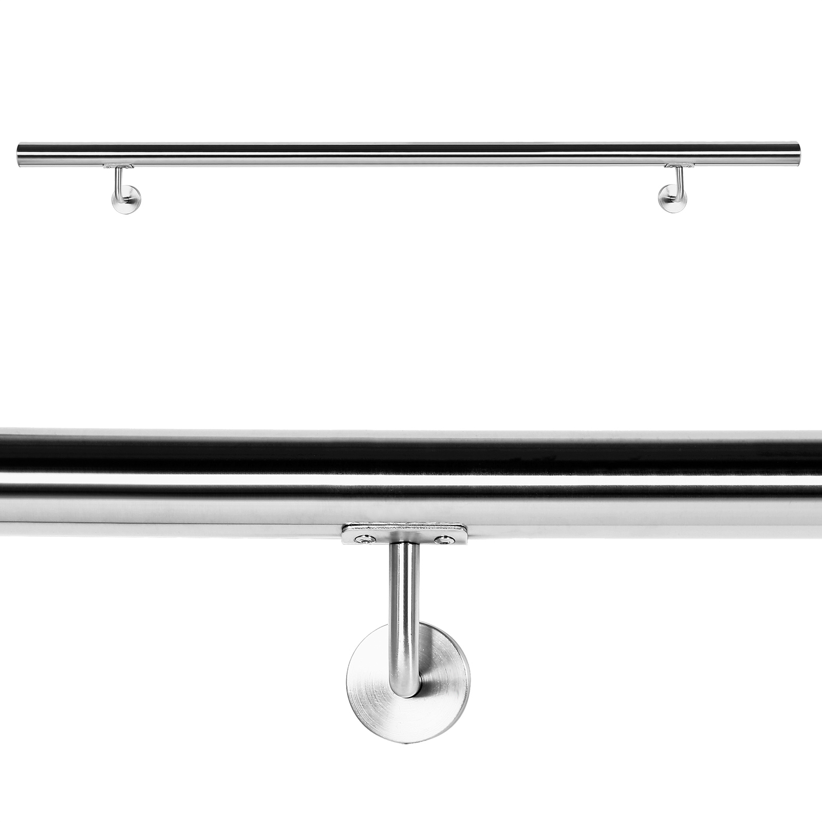 Handlaufset Wandhalter Handlauf 150cm Halter Treppe Haltegriff Edelstahl V2a