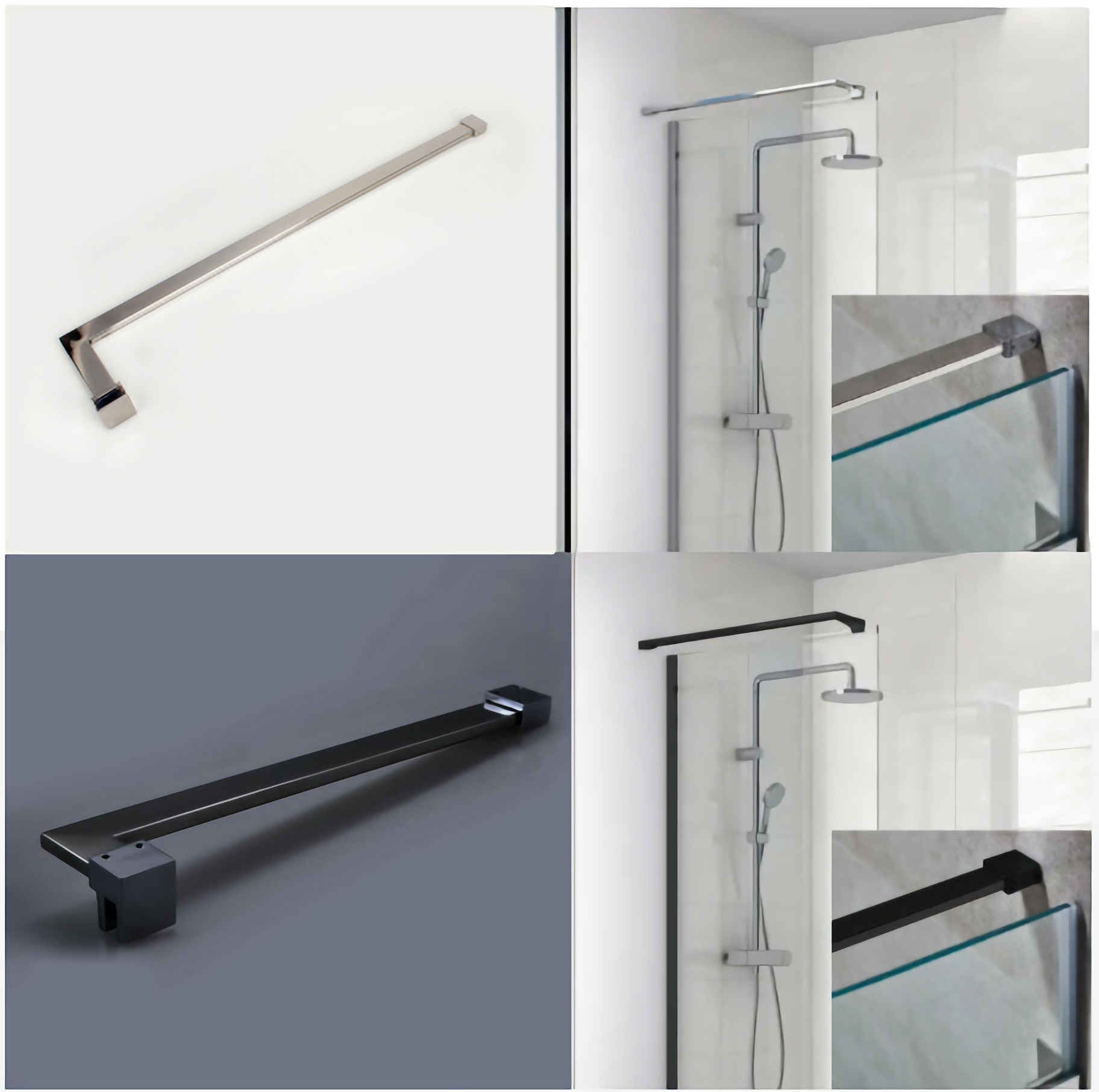 Witen&nock - Haltestange Duschwand Stabilisationsstange Für 8 Mm Walk In Duschen 59 Cm Chrom