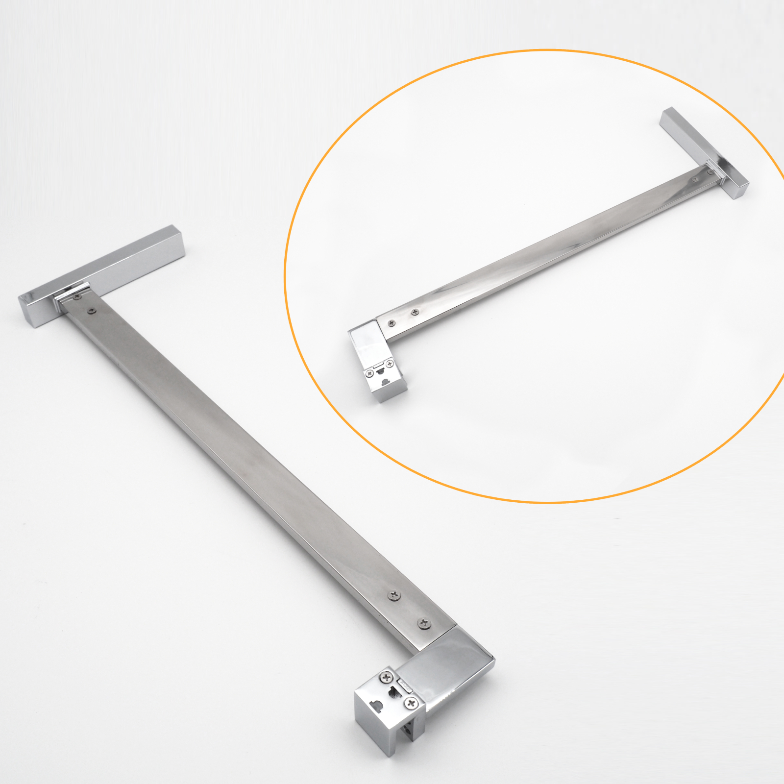 Stabilisator Haltestange Für 6-8 Mm Duschen Walk In Duschabtrennung Chrom Eckig 49.5 Cm