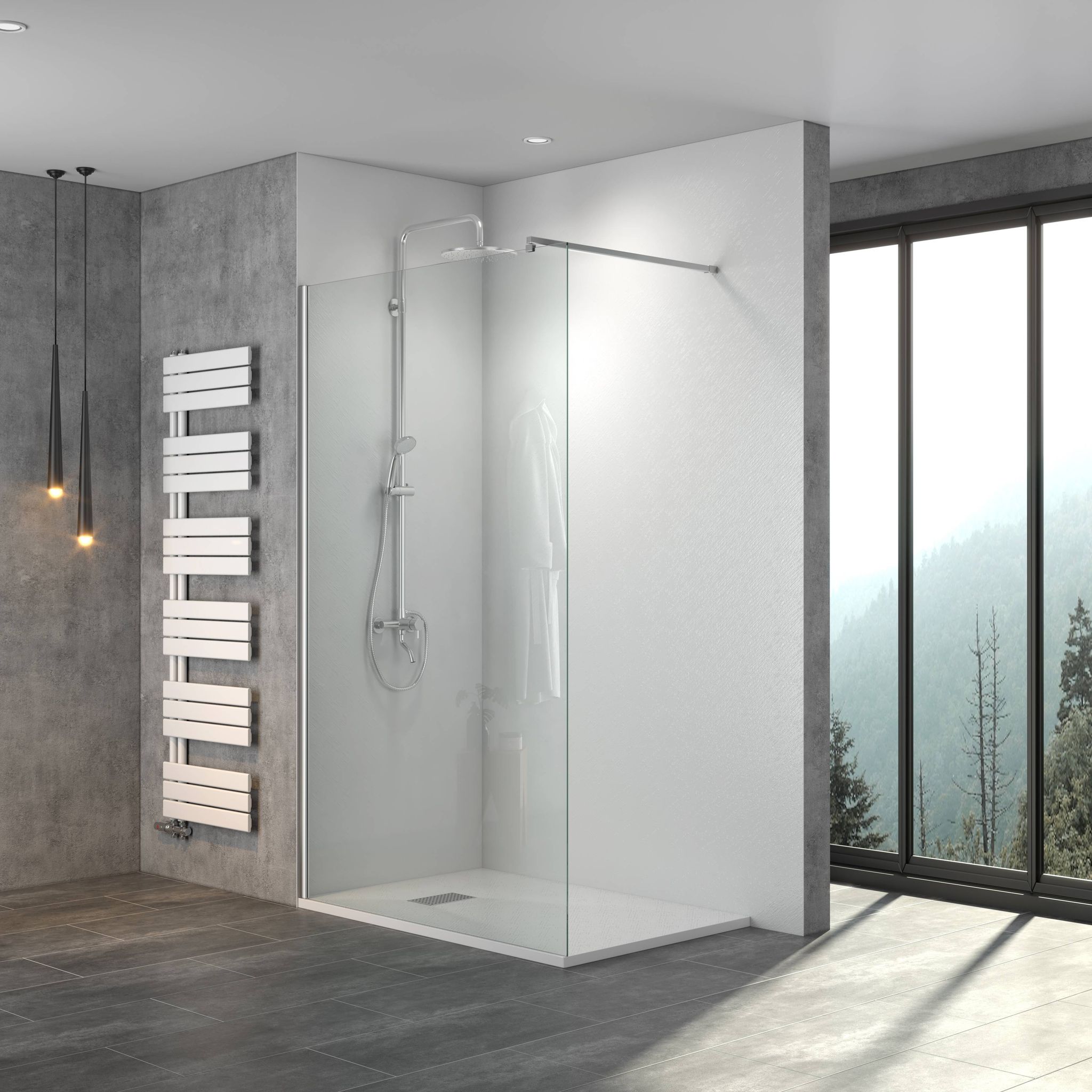 Witen&nock - Hochstadl Walk In Dusche Duschabtrennung 8 Mm Esg Easy-clean Inkl. Stabilisator Bxh 80 X 195 Cm