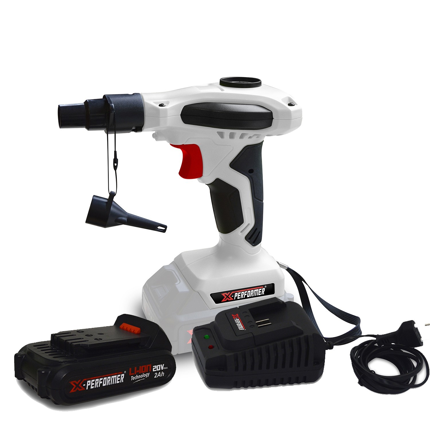 Petit Gonfleur - X-performer Xpinfla20li - Sans Fil 20v - Débit D'Air 480l/min - Batterie 2ah Et Chargeur Inclus