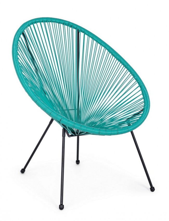 Bizzotto Parker Outdoor-sessel Mit Spaghetti-design Aus Kordel - Hellblau