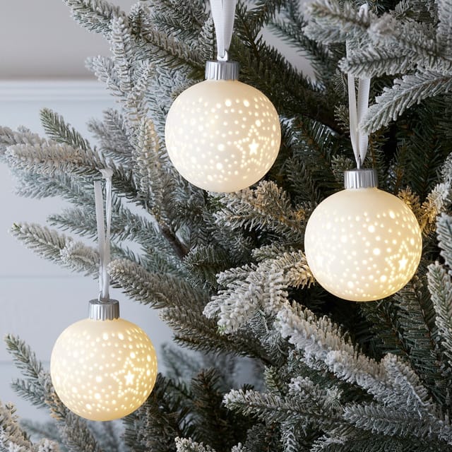 Keramik LED Weihnachtskugel