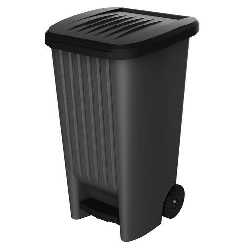 EDA Abfalleimer, 90 l, schwarz, Kunststoff