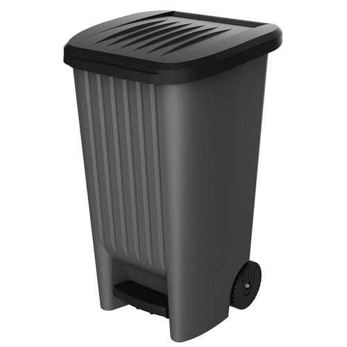EDA Abfalleimer, 90 l, schwarz, Kunststoff