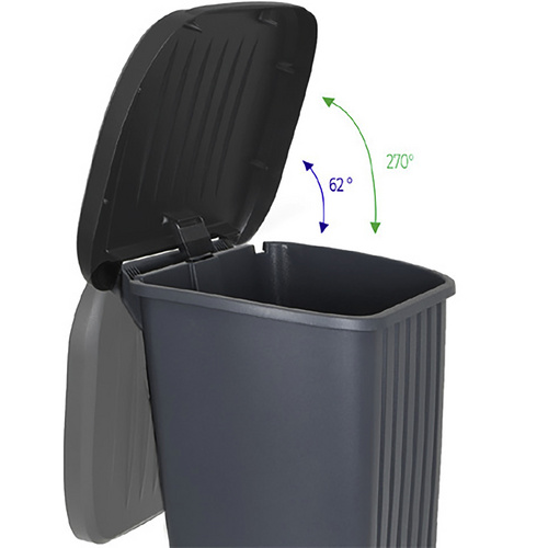 EDA Abfalleimer, 90 l, schwarz, Kunststoff Bild 3