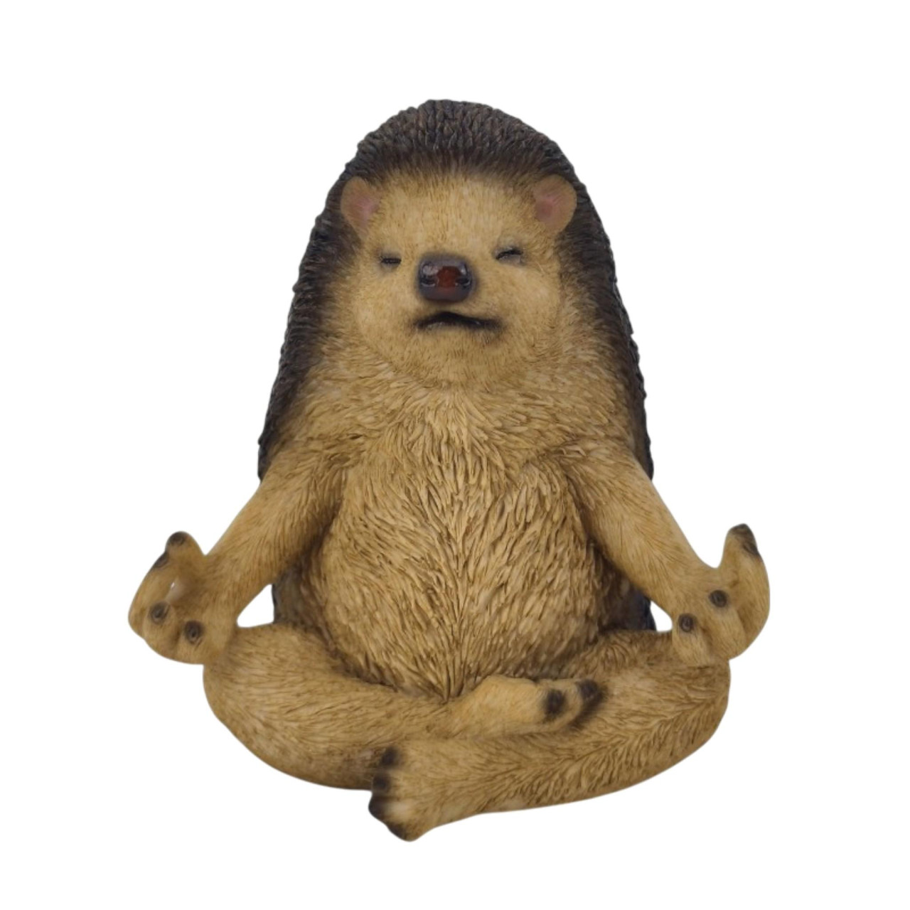 Dekofigur Igel Yoga 15 x 12,5 cm braun/beige