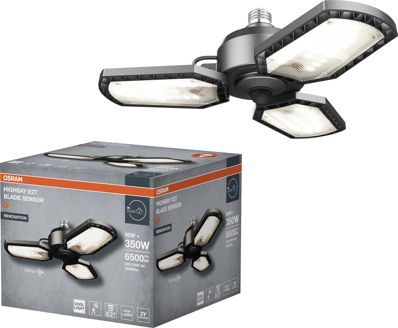 Ledvance LED Arbeitsleuchte Highbay Blade Sens E27-Sockel neutralweiß