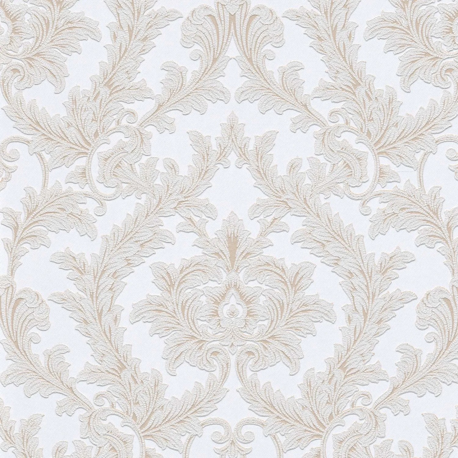 Bricoflor Stuck Tapete in Weiß Beige Barock Vliestapete mit Blätter Ornament für Schlafzimmer und Esszimmer Elegante Wandtapete im Antik Look