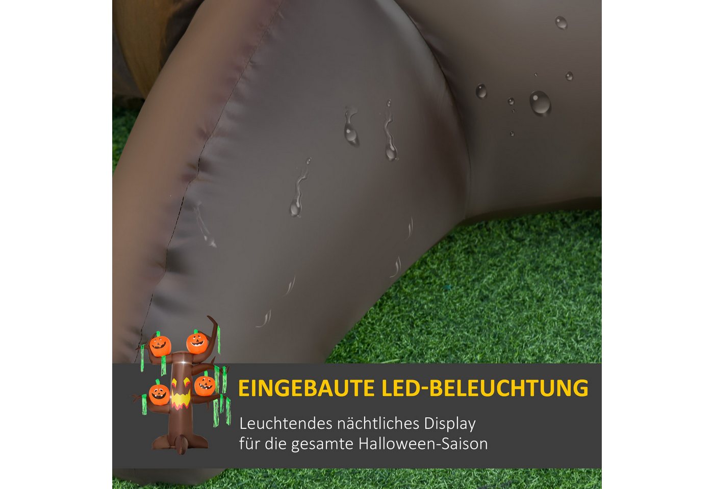 HOMCOM Aufblasbarer Spukbaum Kürbis Halloween mit LED