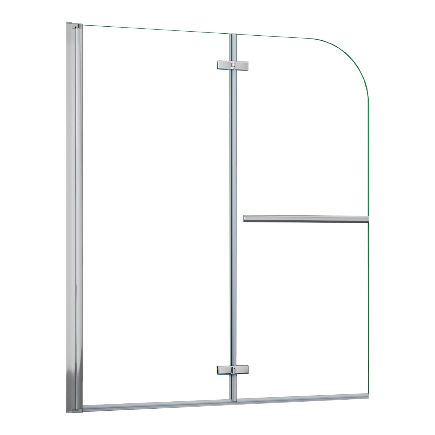 AICA Badewannenfaltwand 100x140cm Badewannenaufsatz 6mm ESG Nanoglas Duschabtrennung mit Halterungen