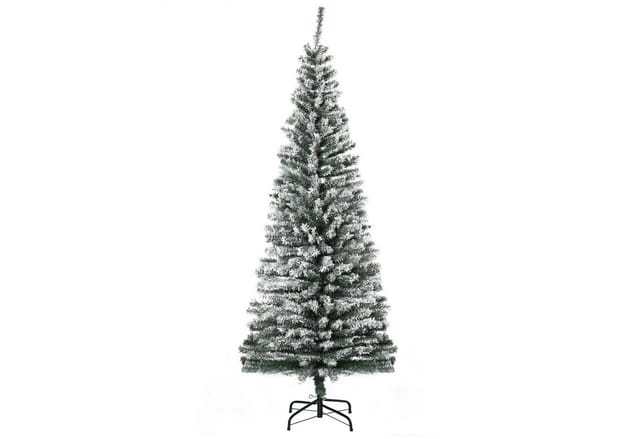 HOMCOM Weihnachtsbaum mit Kunstschnee Kunststoff Stahl 60 x 180H cm