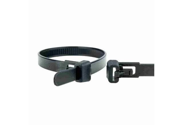 Klasebo Kabelbinder Wiederlösbar Aus Kunststoff 100 Stk. 300 x 7,6 mm Schwarz