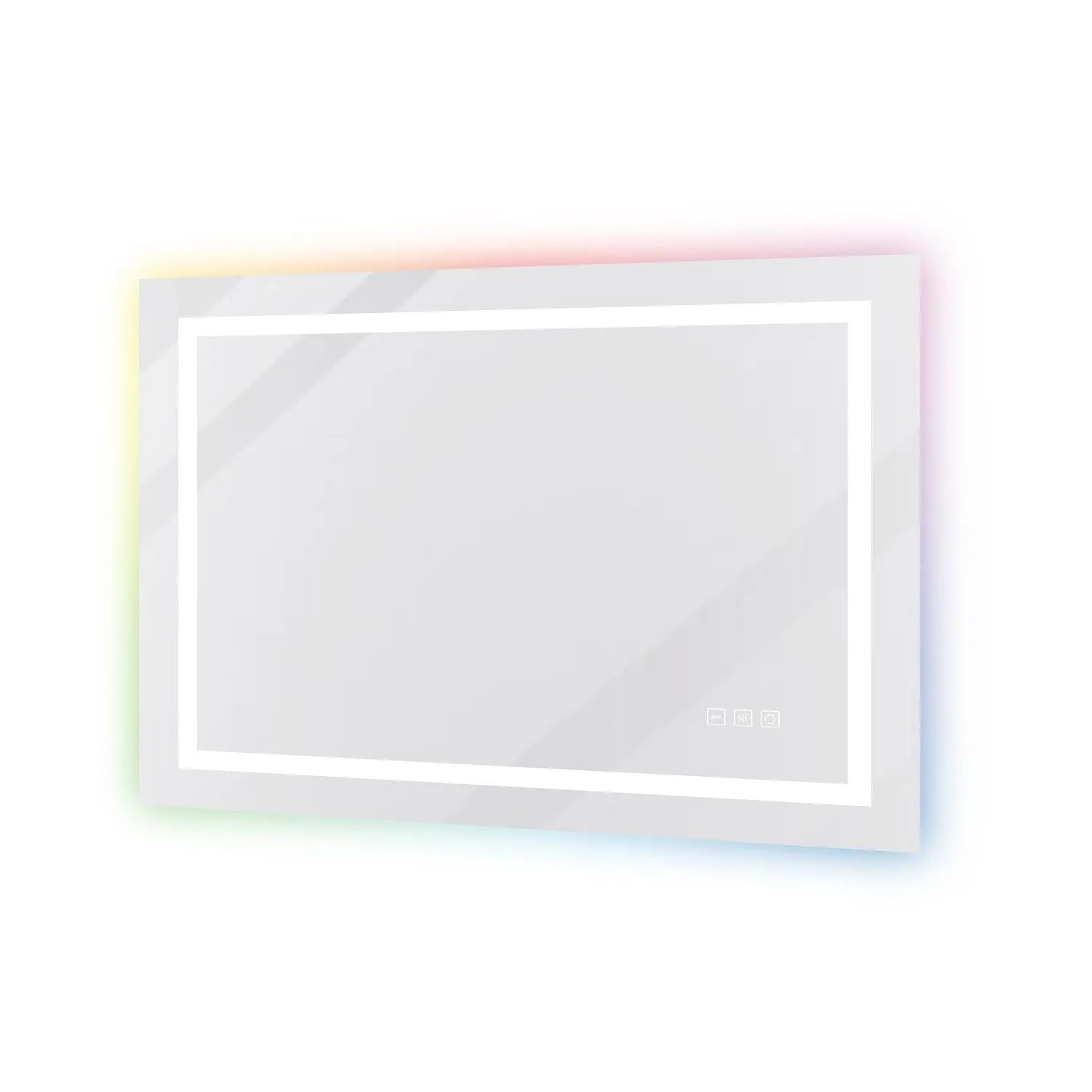 Duschparadies Badezimmerspiegel mit RGB Beleuchtung 120x70 cm LED Badpiegel mit Touch Beschlagfrei Dimmbar Memory